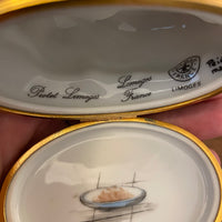 Limoges Piotet Chamart Porcelain Trinket Box Cat