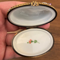 Vintage Limoges Chamart France Sleeping Cat Trinket Box