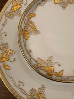 Vintage 2 Tier Serving Plate Hand-painted Gilded Porcelain Grapes Design
