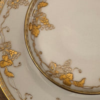 Vintage 2 Tier Serving Plate Hand-painted Gilded Porcelain Grapes Design