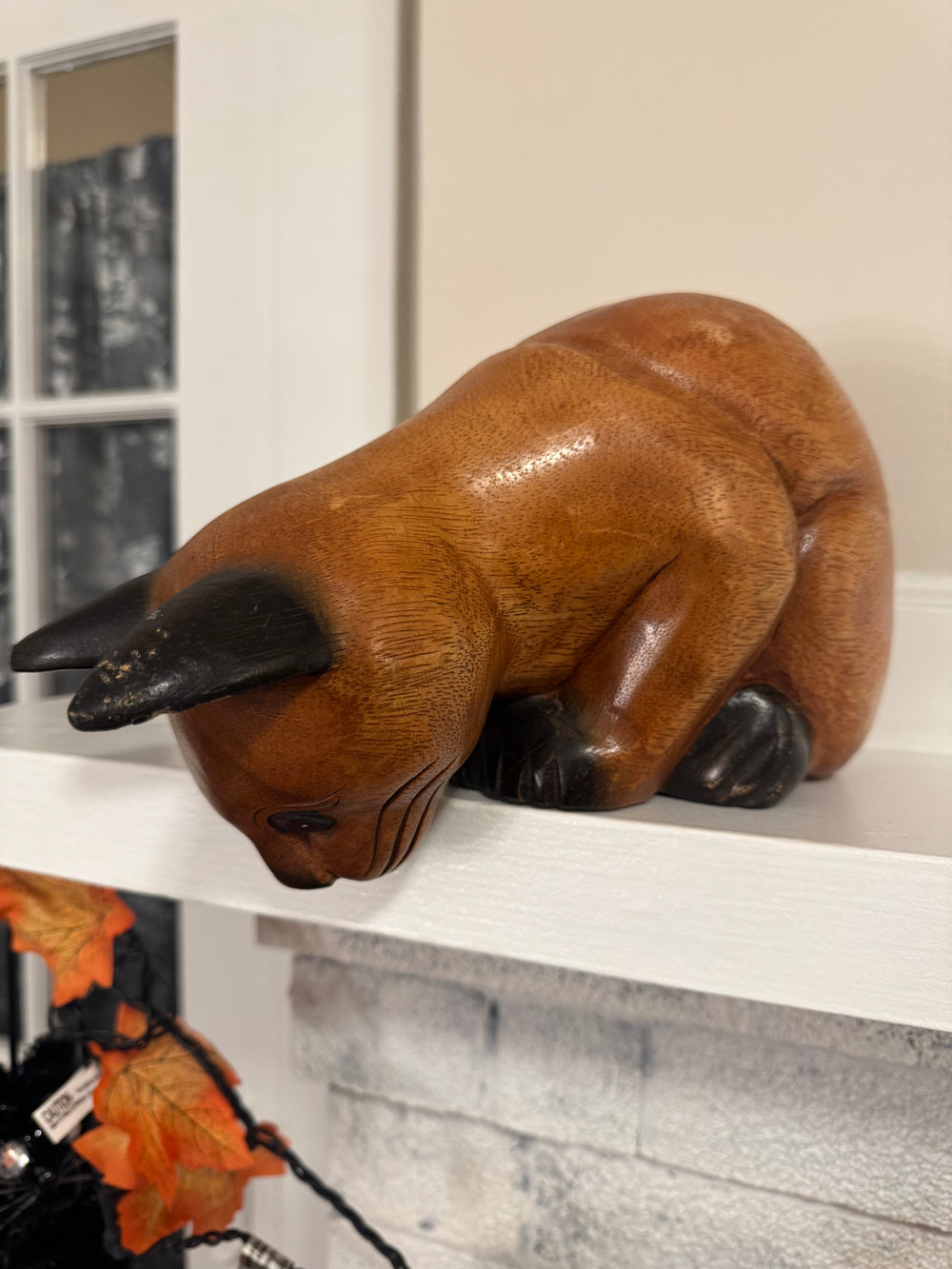 Wood Cat Shelf-Table-Mantel Edge Looking Down Figure