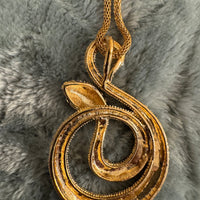 Gold Tone Crystal Rhinestone Serpent Snake Jewelry Collar Necklace