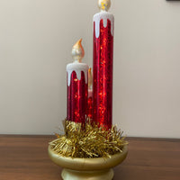 LED Illuminated Mercury-Glass Candles Christmas Holiday Decor