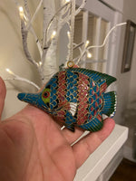 Vintage Cloisonne Enamel Fish Pendant-Ornament
