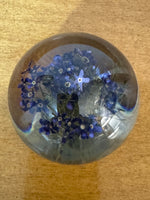 Hafod Grange Lucite Paperweight Purple Flowers Great Britain
