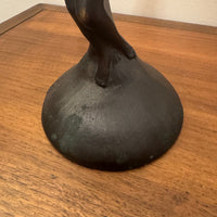 Art Deco Style Lamp Lady with Fan Shaped Shade