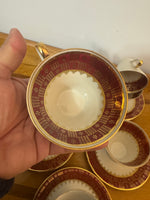 Vintage Johann Seltmann Vohenstrauss Bavaria Porcelain Teacup and Saucer Set of 6
