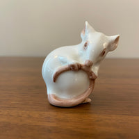 Vintage B&G Bing & Grondahl Denmark White Mouse Figurine 1728 FL READ