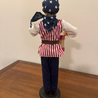 4th Of July Americana Patriotic Drummer-Flag Bearer Figurine Set of 2