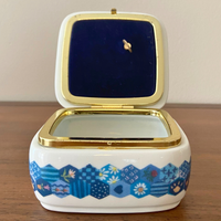 Cat Kitty Music Box Vintage 90s Kitten Ceramic Trinket
