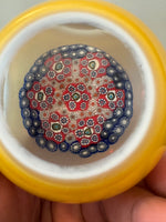 Murano Faceted Millefiori Blown Glass Handmade Paperweight
