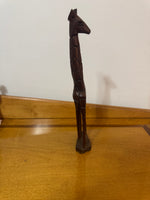 Hand-carved Wood Giraffe Figure
