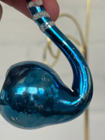 Vintage Blown Mercury Glass Patriotic Christmas Pipe Ornament – Made in Czechoslovakia READ
