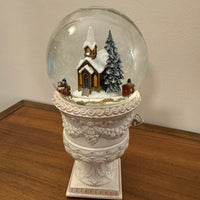 Snow Globe Christmas Decor Musical Box Windup-Operated Horse Ride