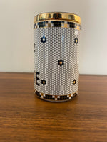 Anthropologie Rise and Shine Kitchen Canister Storage Container Bistro Art Deco Revival Tile Design Retired
