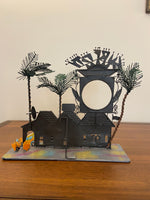 Popular Creations Tin Art Sculpture Candle Luminary Surf City Motel
