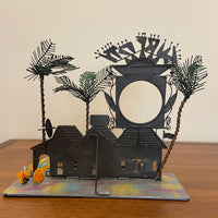 Popular Creations Tin Art Sculpture Candle Luminary Surf City Motel