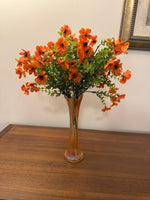 Marigold Carnival Glass Swung Vase
