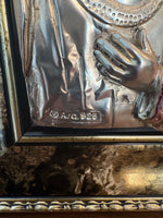 Vintage Italian Sterling Silver Arg 925 3D Framed Holy Family Mary Joseph Jesus
