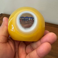 Murano Faceted Millefiori Blown Glass Handmade Paperweight