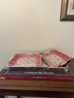 Vintage Laquer Christmas 3 Trays
