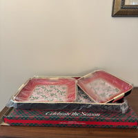 Vintage Laquer Christmas 3 Trays