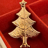 Swarovski Crystals Christmas Tree Brooch Pin READ