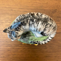 Limoges Piotet Chamart Porcelain Trinket Box Cat