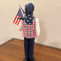 4th Of July Americana Patriotic Drummer-Flag Bearer Figurine Set of 2