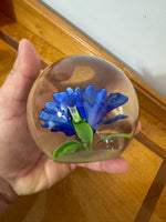 Handmade Glass Art Paperweight Flower in Clear
