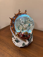 Snow Globe Santa and Sleigh Swirling LED Lighted Animated Glitter Christmas Decor

