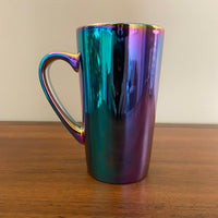 Starbucks Iridescent Rainbow Oil Slick Glazed Ceramic Tall Coffee Mug Cup 16oz