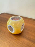 Murano Faceted Millefiori Blown Glass Handmade Paperweight
