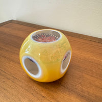 Murano Faceted Millefiori Blown Glass Handmade Paperweight