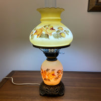 Vintage Accurate Casting Hand Painted Floral Hurricane Lamp
