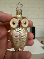 Inge-Glas Blown Glass Owl Christmas Ornament – Made in Germany
