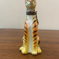 Vintage Rochard Limoges Porcelain Trinket Box Tiger