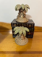 Bookends Set Monkey on Palm Tree
