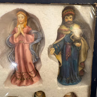 Vintage Holiday Time Porcelain Nativity Set of 12 Pieces