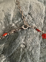 Vintage Orange Enamel Metal Fashion-Costume Necklace
