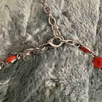 Vintage Orange Enamel Metal Fashion-Costume Necklace