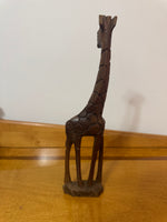 Hand-carved Wood Giraffe Figure
