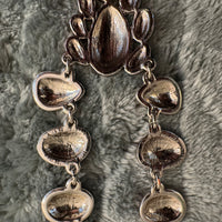 Vintage Orange Enamel Metal Fashion-Costume Necklace