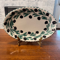 Olive Branch Mediterranean Pattern Small Platter-Cups-Bottle Handmade Pottery Set
