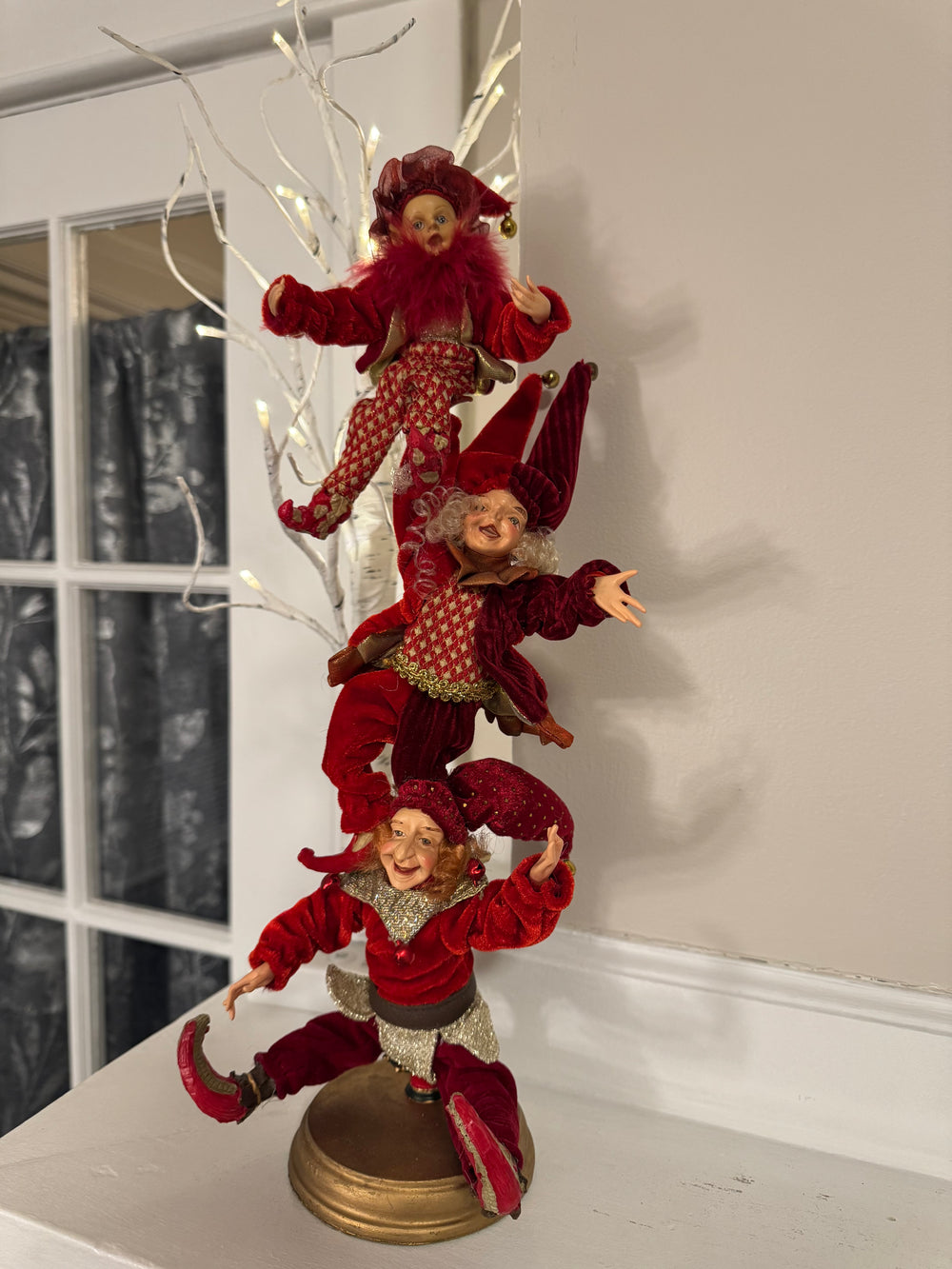 Christmas Decor 3 Acrobatic Jester-Elves