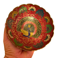 Solid Brass Enameled Bowl
