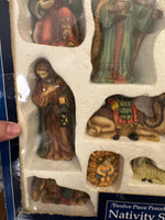 Vintage Holiday Time Porcelain Nativity Set of 12 Pieces
