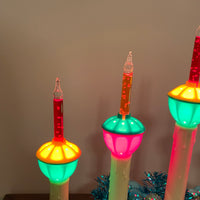 Vintage Christmas Candolier 5 Lights Tinsel Branches-Ornaments