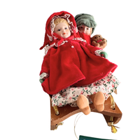 Gorham Musical Windup Christmas Tradition Porcelain Children on Sleigh
