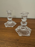 Vintage Clear Crystal Glass Candle-stick Holder
